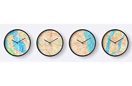 425x275 Us Time Zone - Watercolor Clock