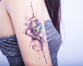 340x270 Clock Tattoo Etsy - Watercolor Clock Tattoo