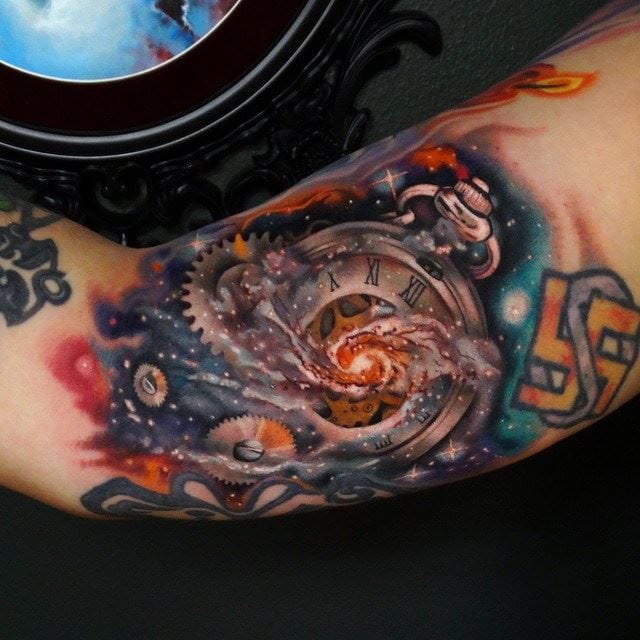 640x640 Best Clock Tattoos Ideas - Watercolor Clock Tattoo
