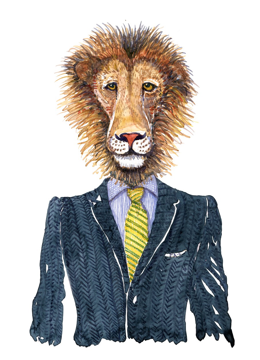 904x1250 Logbook March 3 Lion In Clothes Watercolor Frits Ahlefeldt - Watercolor Clothes