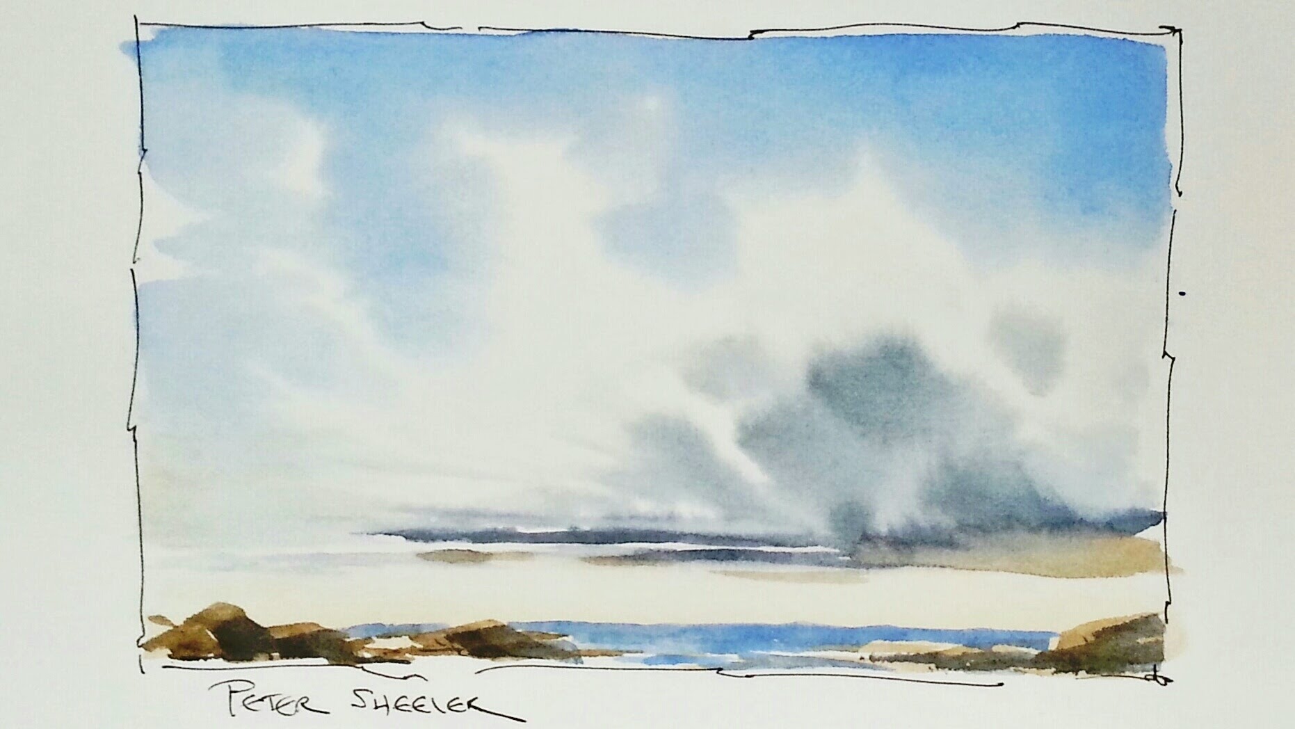 1862x1048 How To Paint Clouds And Sky In Watercolor. In Real Time. Simple - Watercolor Clouds