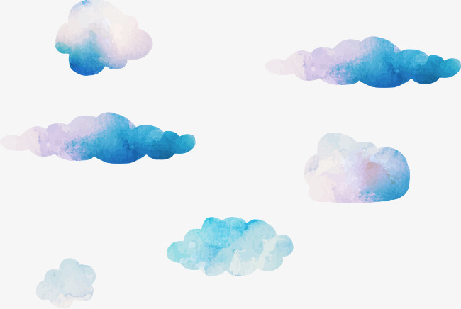 650x436 Dream Watercolor Clouds Vector, Cloud, Clouds, Blue Png And Vector - Watercolor Clouds