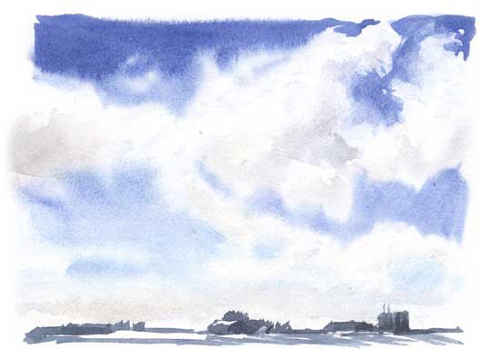 530x384 How To Paint Skies With Watercolor Ii - Watercolor Clouds Techniques