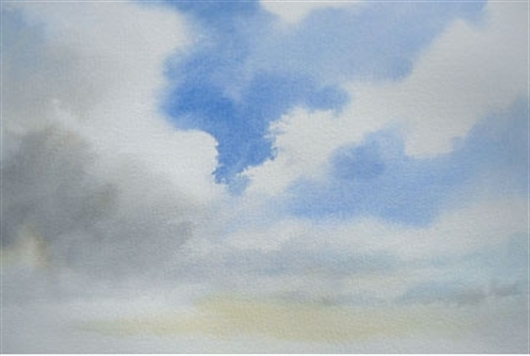 530x356 How To Paint Wet In Wet Watercolour Skies - Watercolor Clouds Techniques