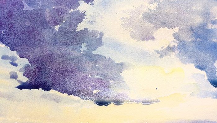 700x397 How To Make Sunset Clouds Watercolor Painting The Art 123 - Watercolor Clouds Techniques