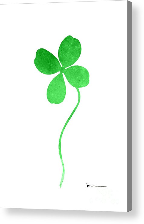 476x740 Four Leaf Clover Watercolor Art Print Painting Silhouette Acrylic - Watercolor Clover