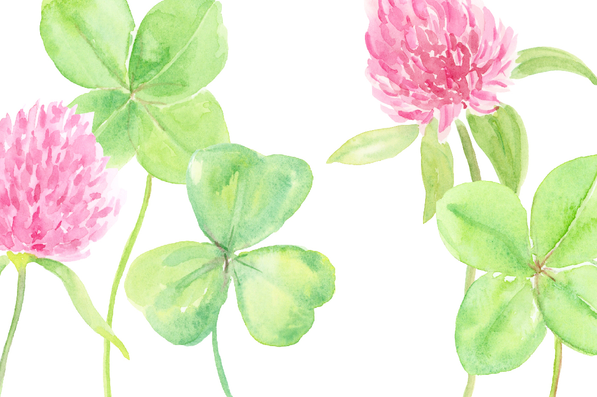 1160x772 Watercolor Clipart Good Luck Clovers By Cornercroft - Watercolor Clover