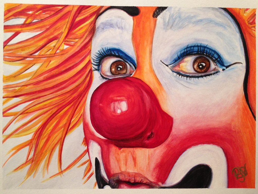 1024x770 Watercolor Clown - Watercolor Clown