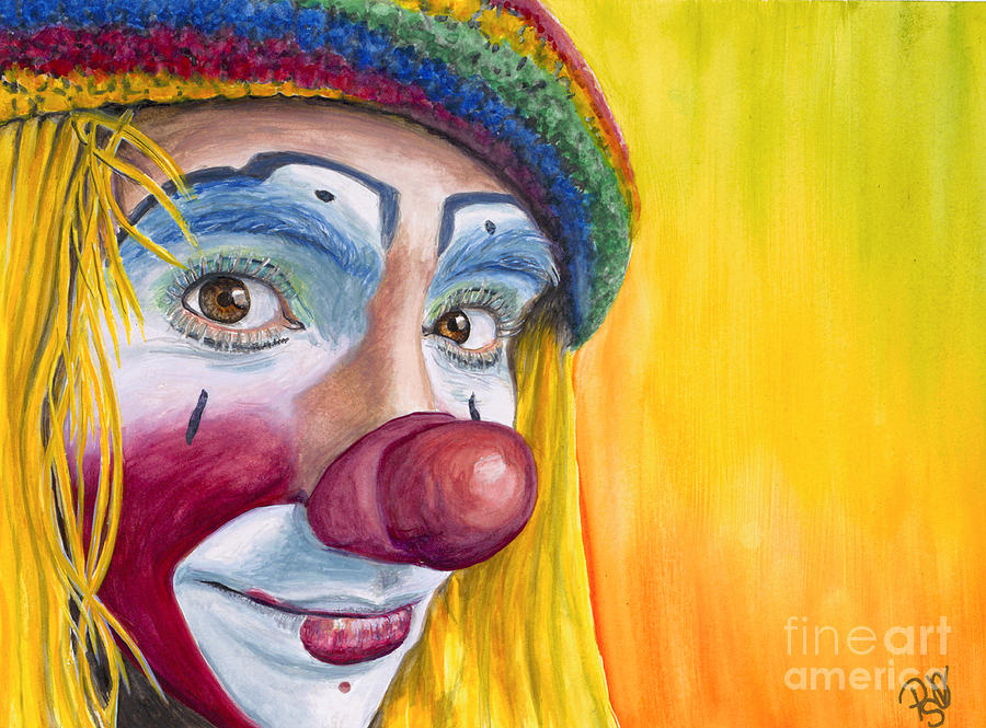 900x665 Watercolor Clown - Watercolor Clown