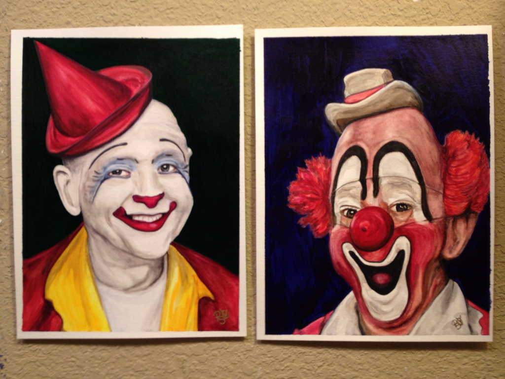 1024x768 Watercolor Clowns - Watercolor Clown