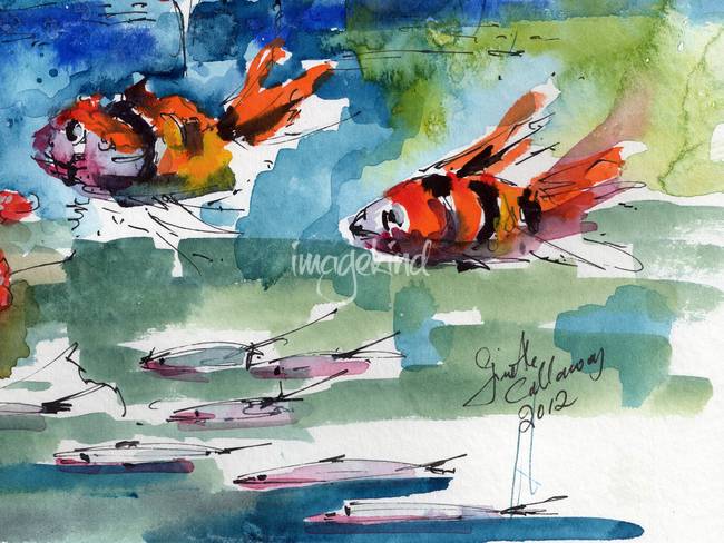 650x488 Clown Fish Oceans Watercolor Painting By Ginette Callaway - Watercolor Clown