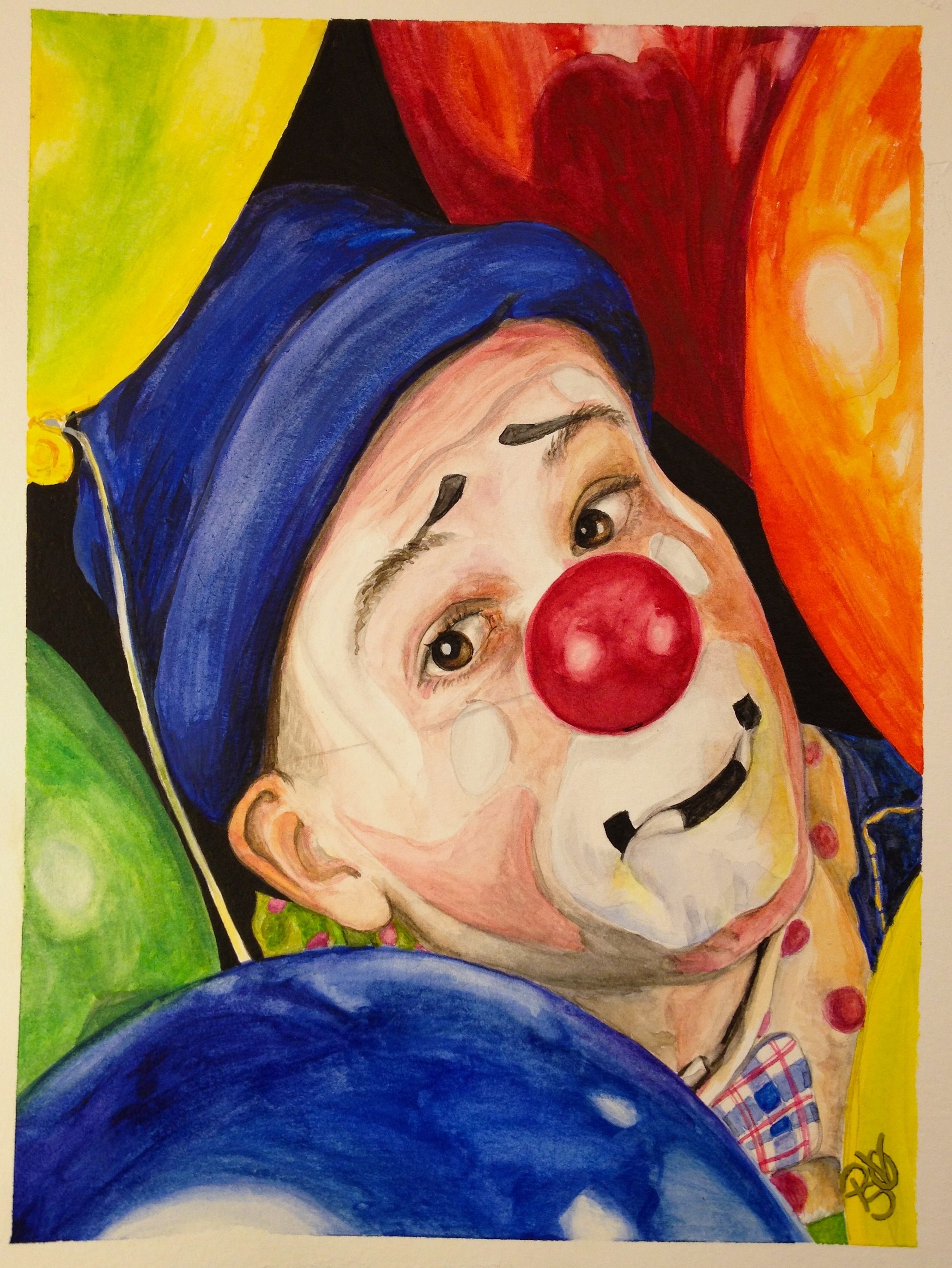 2219x2956 Giclee Print - Watercolor Clown