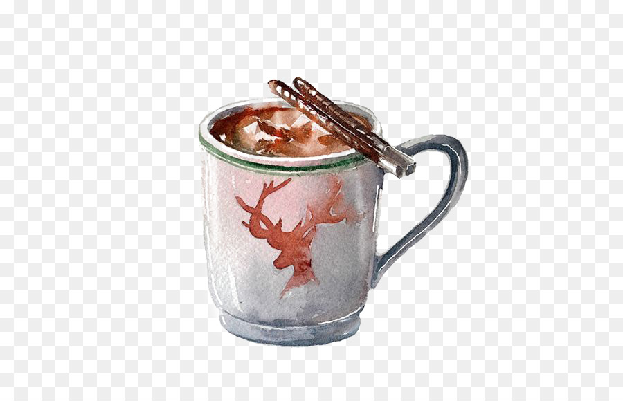 900x580 Coffee Cup Caffxe8 Mocha Watercolor Painting Illustration - Watercolor Coffee Cup