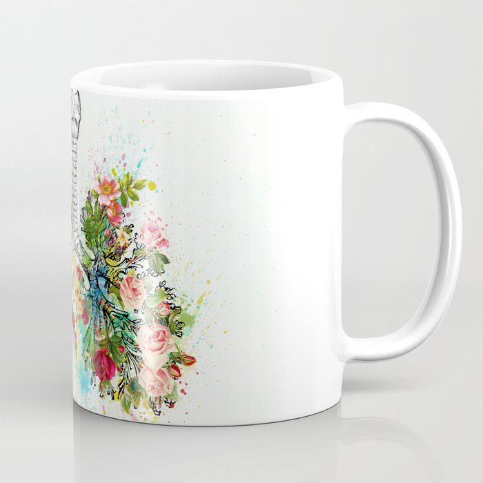 700x700 Flowers Lungs Skeleton Watercolor Coffee Mug By Kalid796 Society6 - Watercolor Coffee Cup