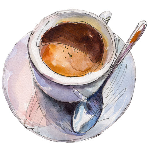 512x512 I Love Coffee Watercolor Sticker Pack By Veritas Design Group - Watercolor Coffee Cup