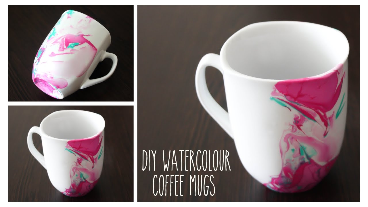 1280x720 Tutorial Diy Watercolor Coffee Mugs Gift Idea - Watercolor Coffee Cup