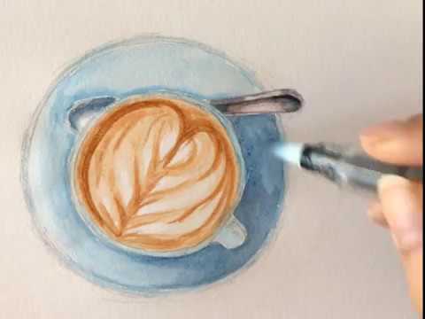 480x360 Watercolor Timelapse - Watercolor Coffee Cup