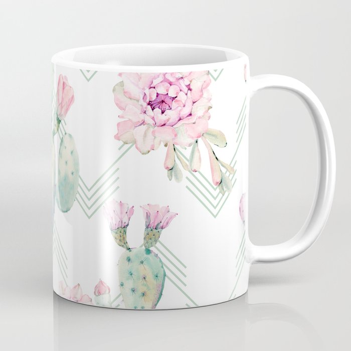 700x700 Cactus Chevron Southwestern Watercolor Coffee Mug By Naturemagick - Watercolor Coffee Cup
