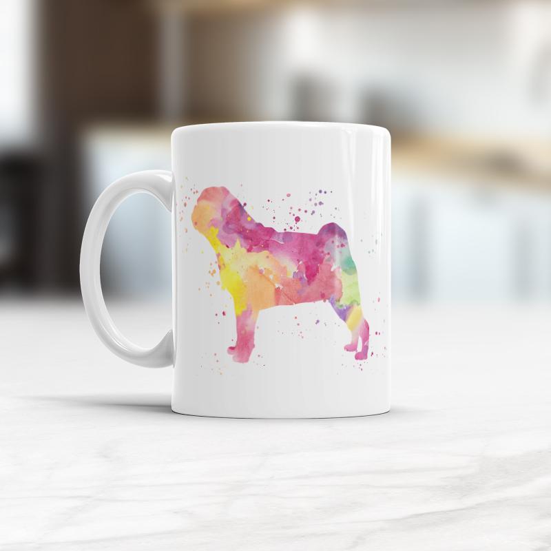 800x800 Pug Dog Mug Watercolor Coffee Tea Mug Vikitogifts - Watercolor Coffee Mug