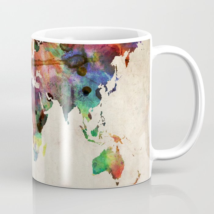 700x700 World Map Urban Watercolor Coffee Mug By Artpause Society6 - Watercolor Coffee Mug