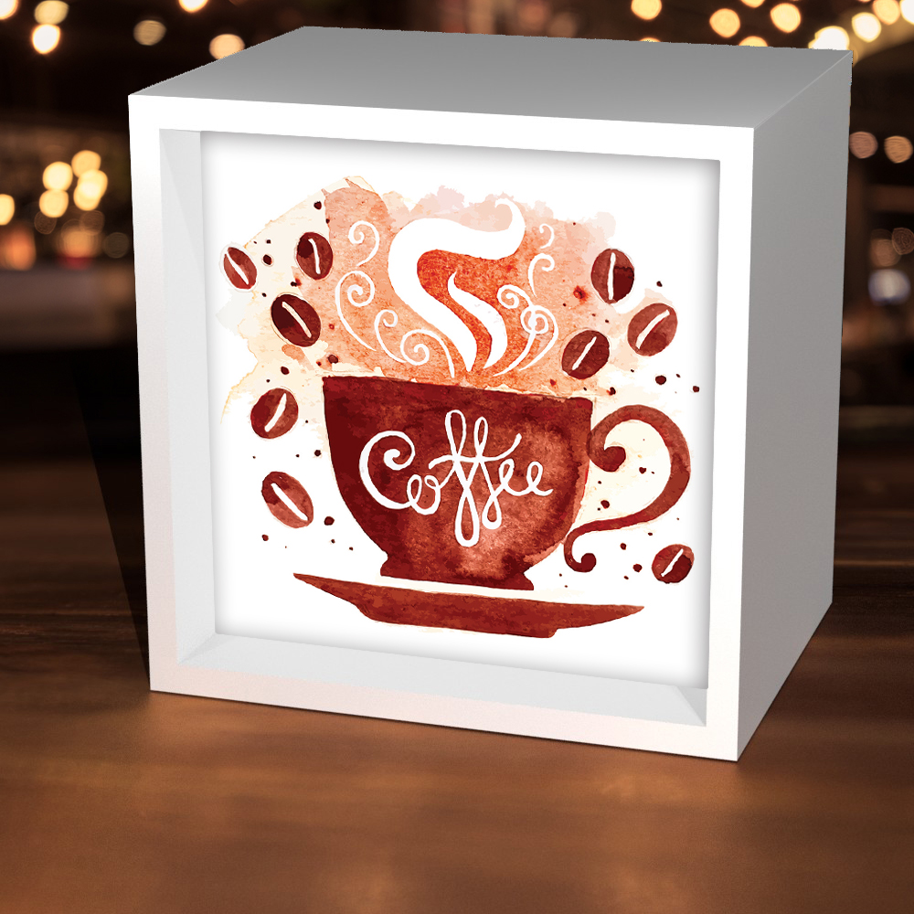 1000x1000 Coffee Watercolor Coffee Mug Light Box Arts - Watercolor Coffee Mug