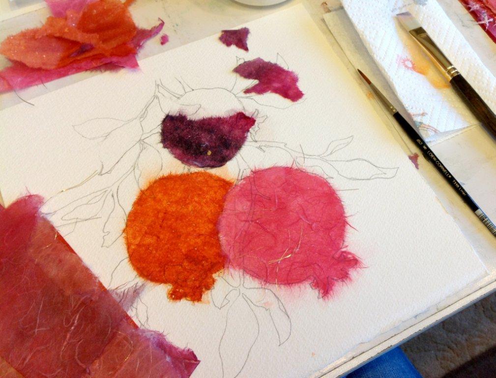 1009x768 Mixed Media Collage Lesson - Watercolor Collage Techniques