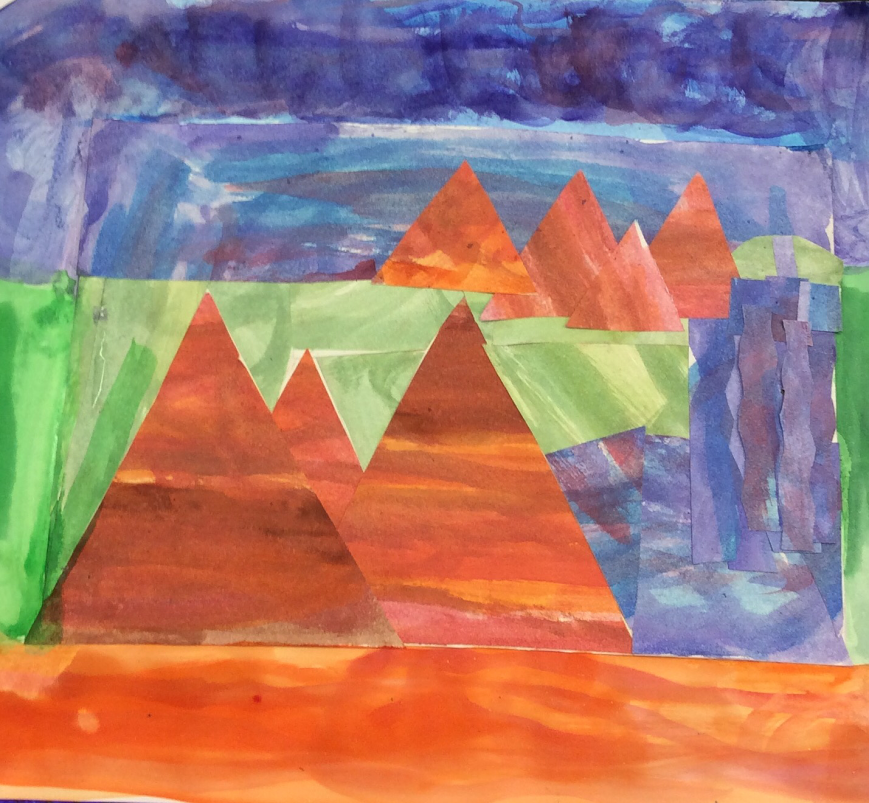 869x803 Watercolor Collage Landscape - Watercolor Collage Techniques