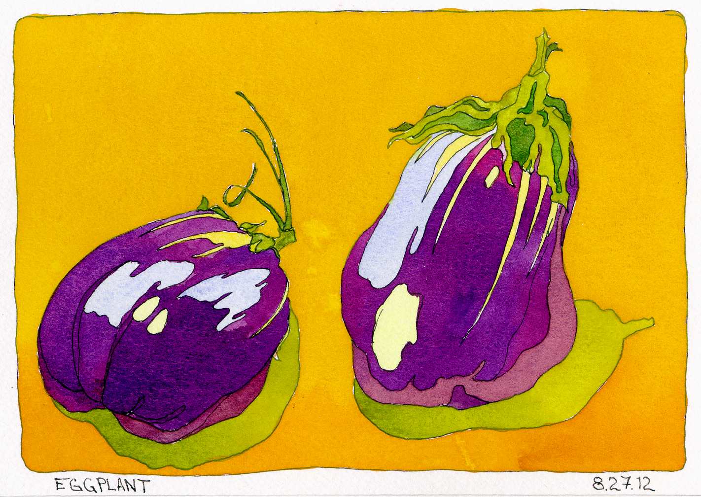 1422x1008 Eggplants Creative Color - Watercolor Color Schemes