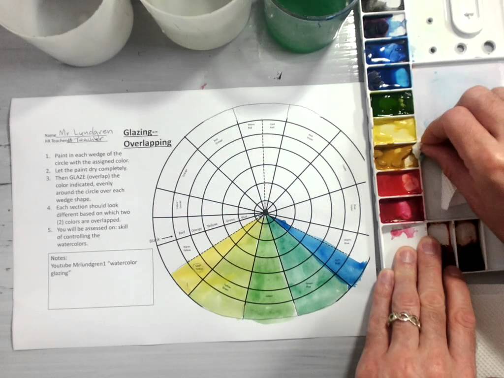 1024x768 Color Wheel Watercolor Glazing (Part 12) - Watercolor Color Wheel