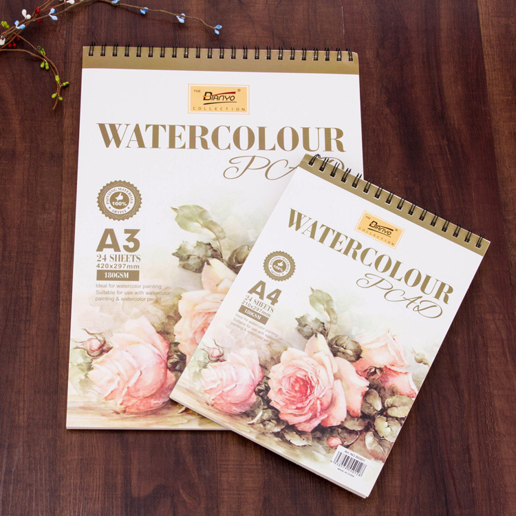 750x750 High Quality 24 White Sheet Paper Drawing Book,sketchbook Drawing - Watercolor Coloring Book