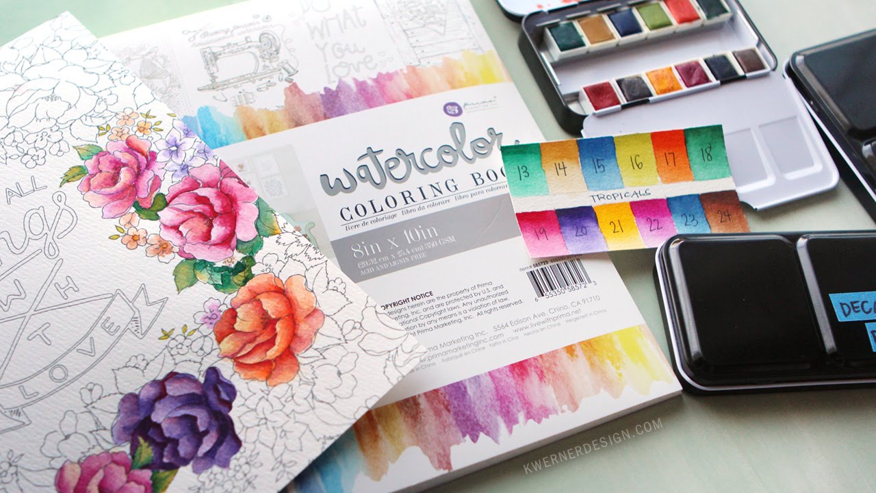 1280x720 New Watercolor Pan Sets From Prima Amp Coloring Book Review - Watercolor Coloring Book
