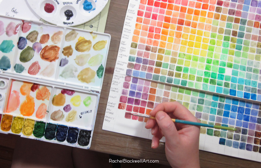 858x553 How To Make A Watercolor Color Chart Rachel Blackwell Artist - Watercolor Colors