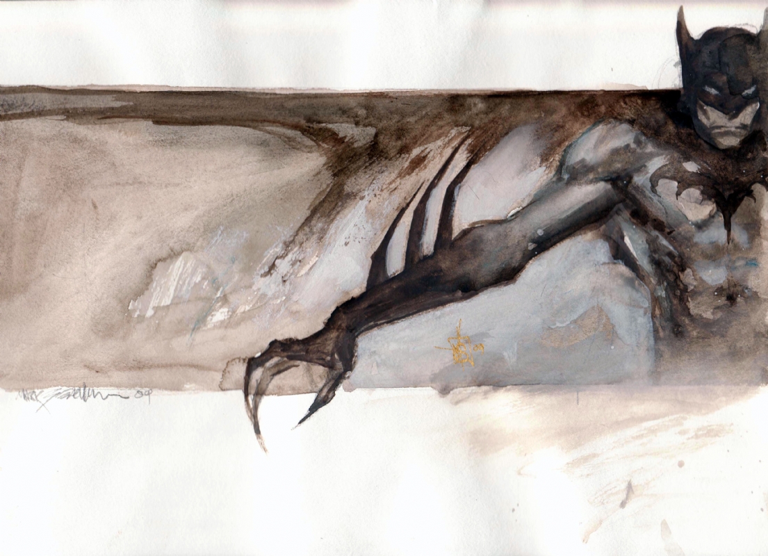 1105x800 Batman - Watercolor Comic