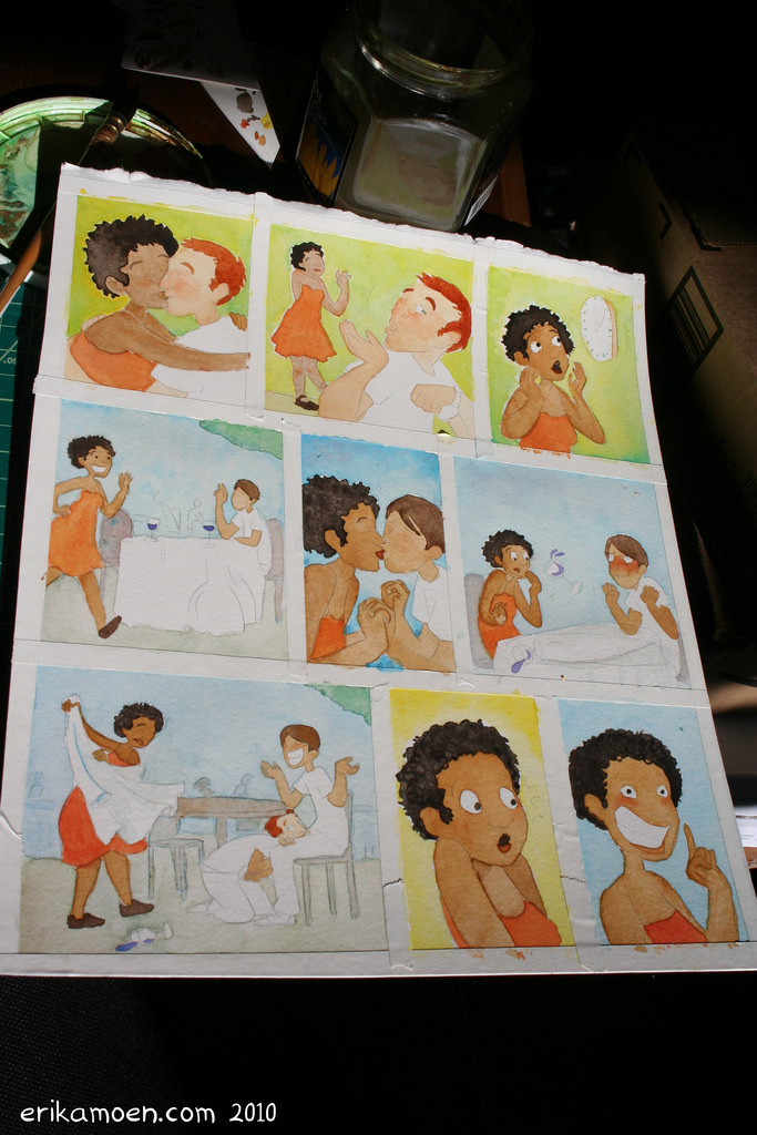 683x1024 Watercolor Comic In Progress Preview Of A Two - Watercolor Comic