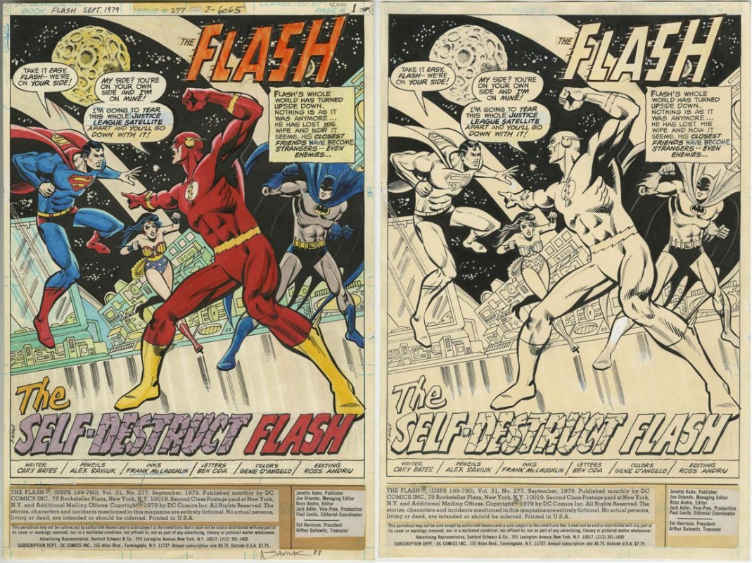 1069x800 First Watercolor Removal From Art Flash - Watercolor Comic Book