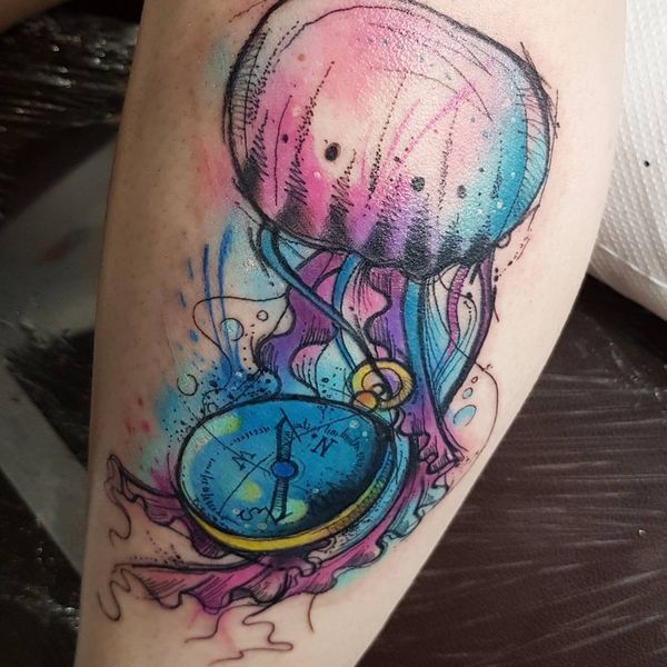 600x600 Compass Tattoo Meaning And Designs Ideas - Watercolor Compass Tattoo