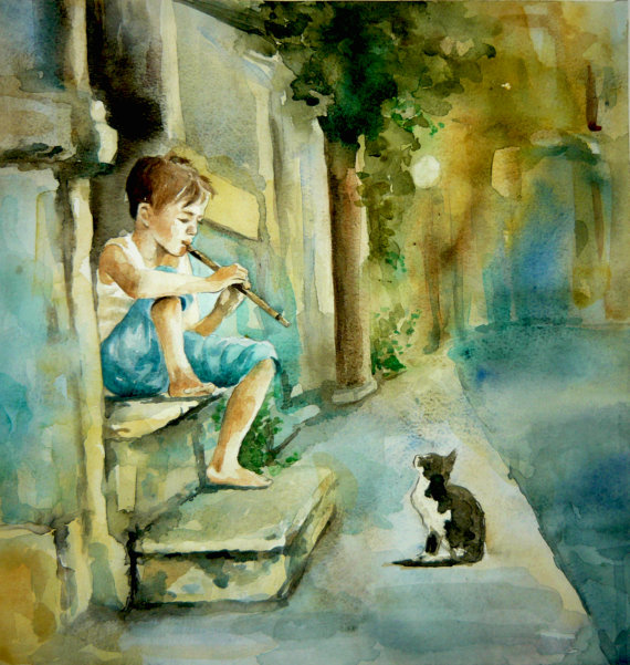 570x601 How To Do Watercolor Paintings Concert Watercolor Painting - Watercolor Composition