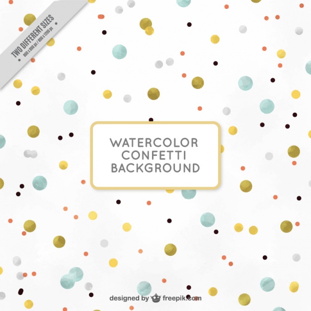 626x626 Nice Background With Confetti In Watercolor Style Vector Free - Watercolor Confetti