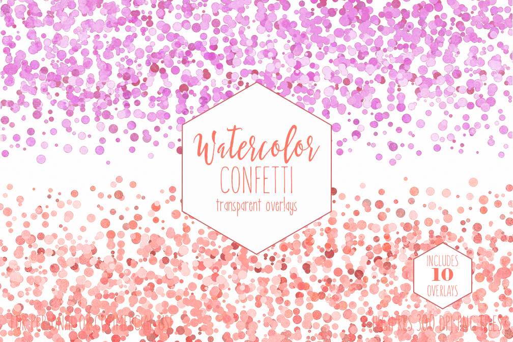 1008x671 Peach Watercolor Confetti Border Overlays Blush Pink Coral Rust - Watercolor Confetti