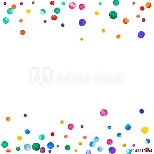 500x500 Sparse Watercolor Confetti On White Background. Rainbow Colored - Watercolor Confetti