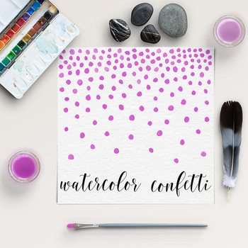 350x350 Watercolor Confetti Clipart By North Sea Studio Tpt - Watercolor Confetti