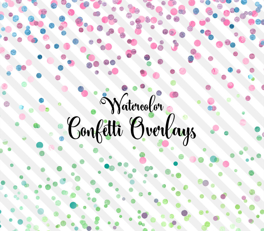 864x756 Watercolor Confetti Overlays Clipart - Watercolor Confetti