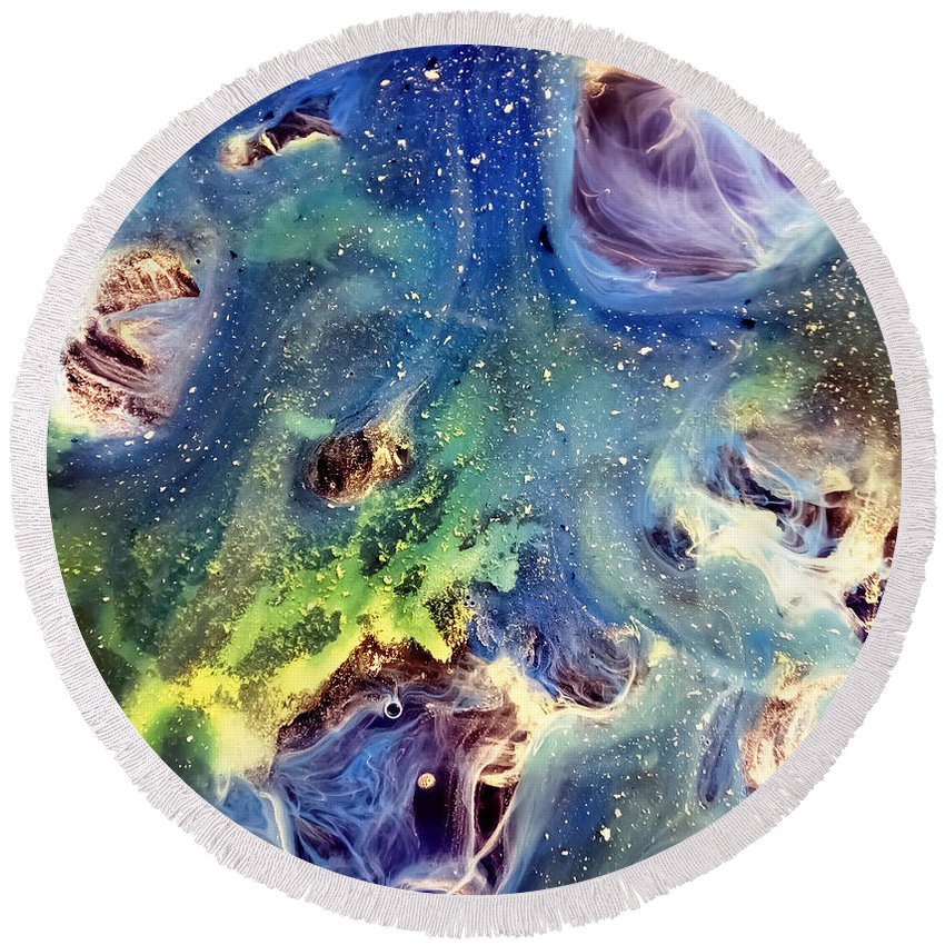 850x850 Constellation Dragon Abstract Watercolor Painting Round Beach - Watercolor Constellation