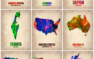 300x190 Naxart Countriescontinents - Watercolor Continents