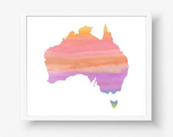 340x270 Watercolor Continent Etsy - Watercolor Continents