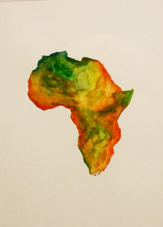 570x794 Africa Continent Watercolor My Heart Africa - Watercolor Continents