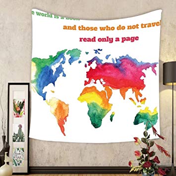 355x355 Gzhihine Custom Tapestry Modern Decor Tapestry - Watercolor Continents