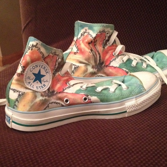 580x580 Converse Shoes Limited Edition Watercolor Flower Poshmark - Watercolor Converse