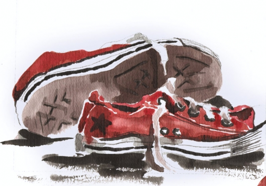 530x372 Red Converse - Watercolor Converse