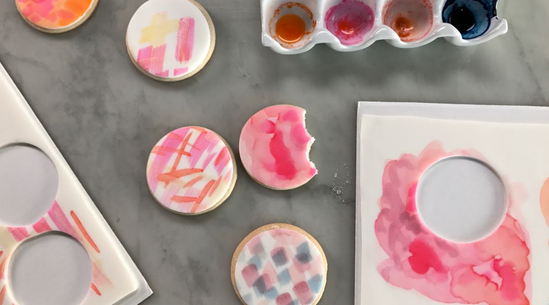 1080x600 Watercolor Cookies With Wilton 51817 By Cbtv Live - Watercolor Cookies
